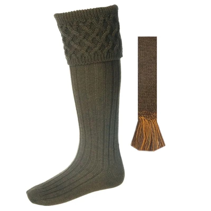 William Evans Rannoch Shooting Socks and Garters in Bracken