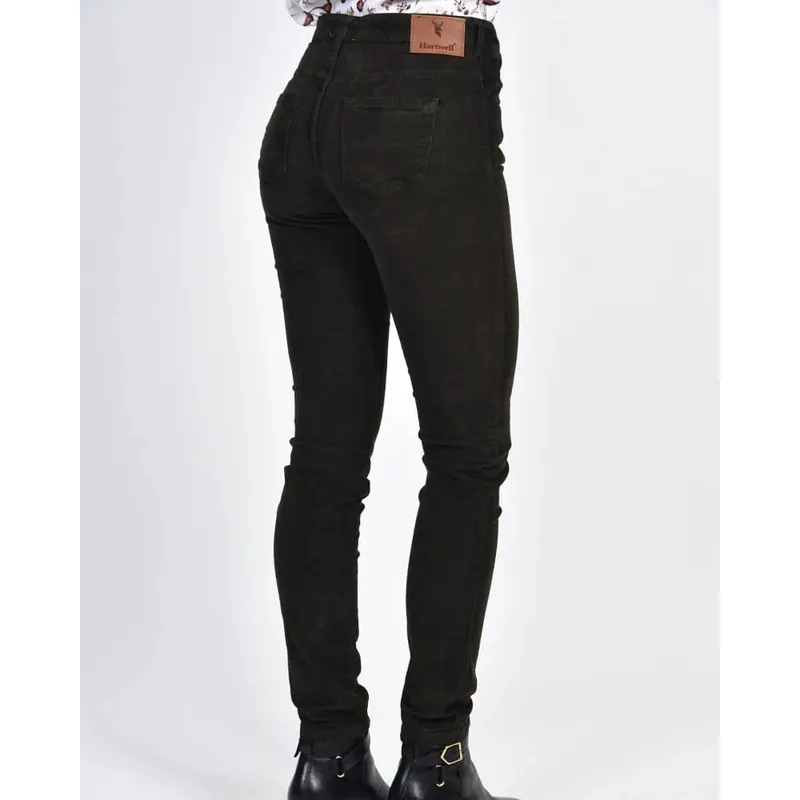 Hartwell Rosie Ladies Needlecord Jeans in Olive-1