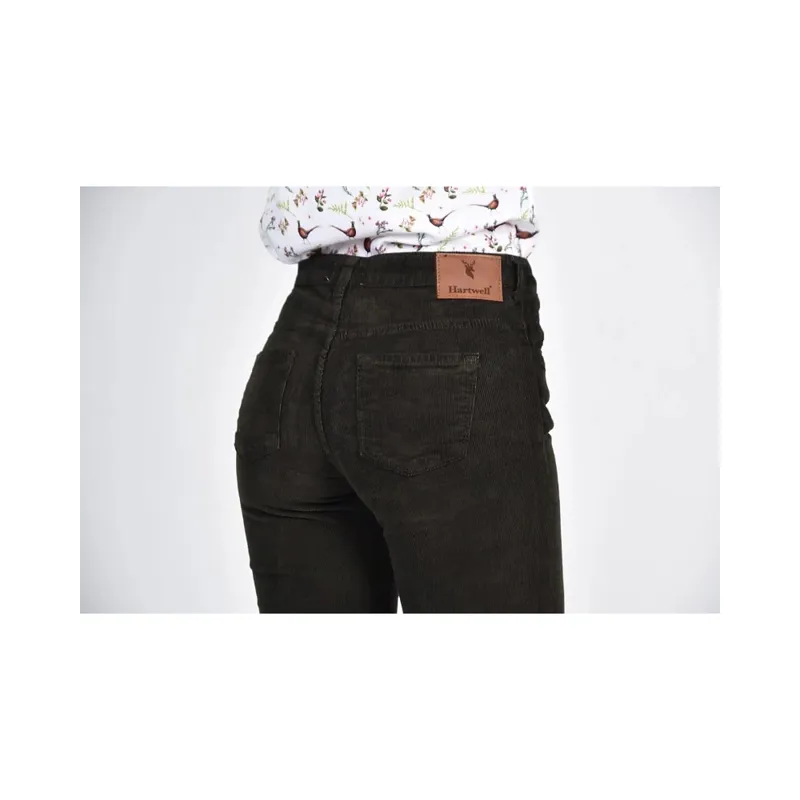 Hartwell Rosie Ladies Needlecord Jeans in Olive-2