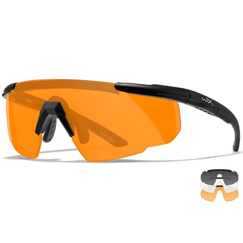 Wiley X Saber Advanced 3 Lens Glasses Set in Smoke/Clear/Rust