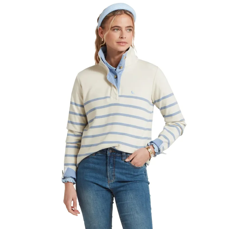Schöffel Sandown Ladies Sweatshirt in Pale Stone Stripe-1