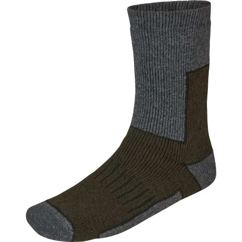 Seeland Field Thermo Socks - 2 pack in Pine Green Melange/Grey Melange