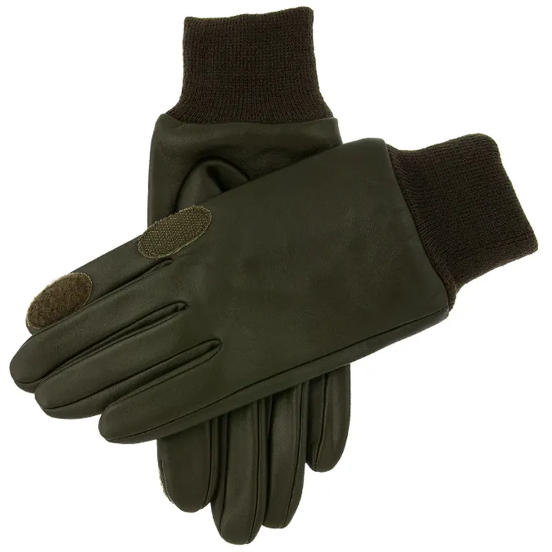 Dents Speyside Water Resistant Fleece-Lined Leather Gloves in Olive