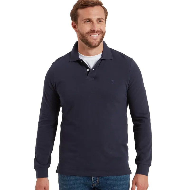 Schöffel St Ives Long Sleeve Polo Shirt in Navy-1