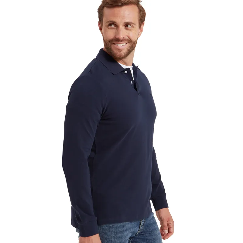 Schöffel St Ives Long Sleeve Polo Shirt in Navy-3