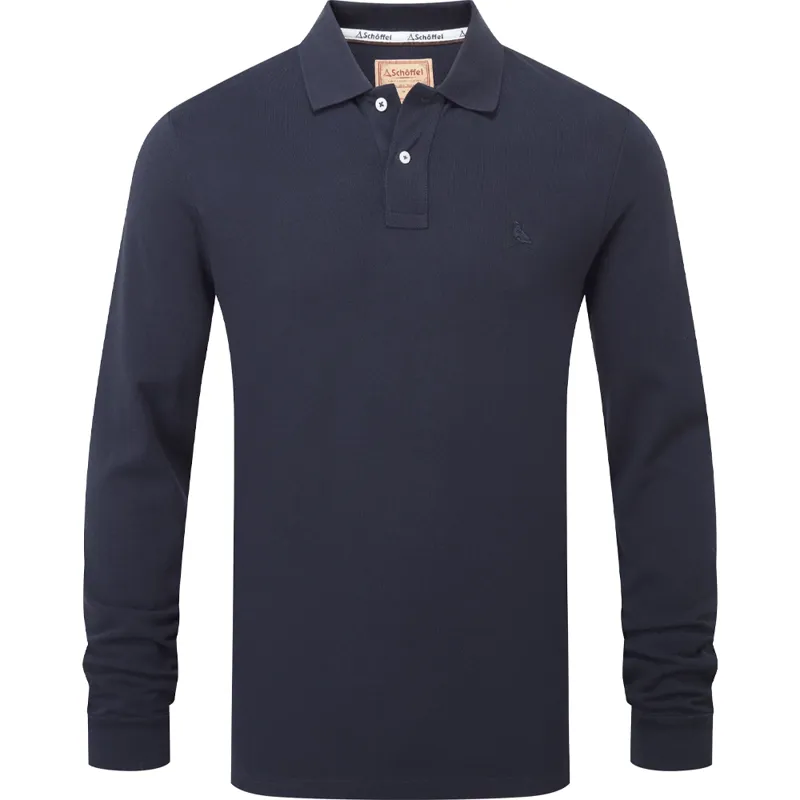 Schöffel St Ives Long Sleeve Polo Shirt in Navy