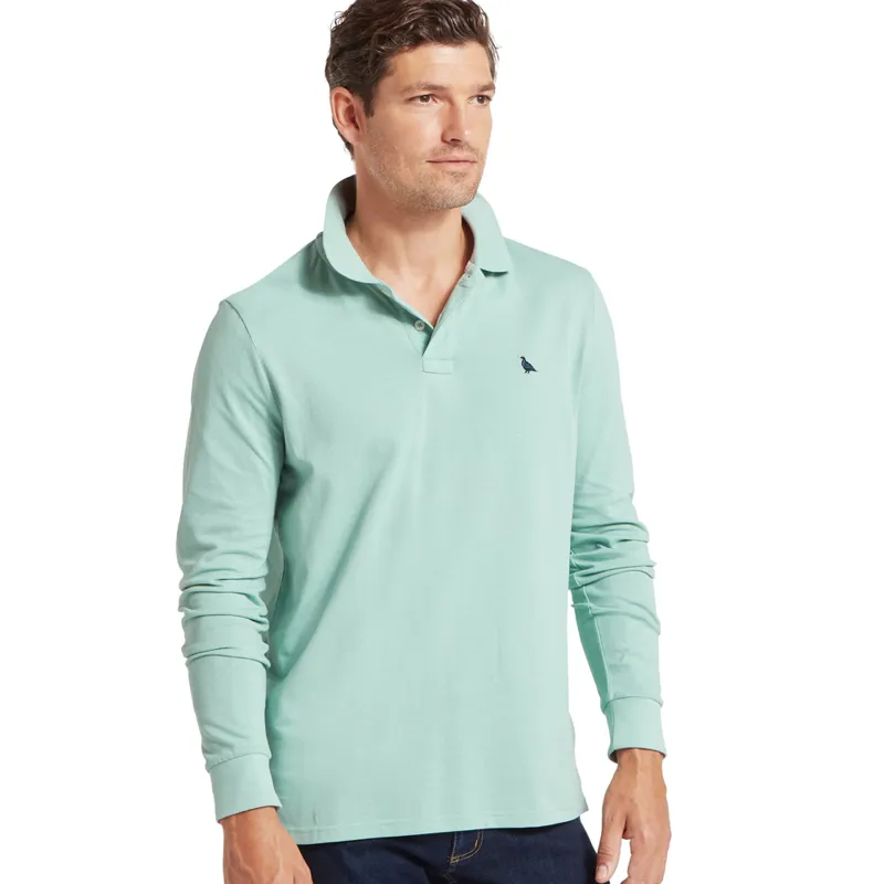Schöffel St Ives Long Sleeve Polo Shirt in Surf Blue-1