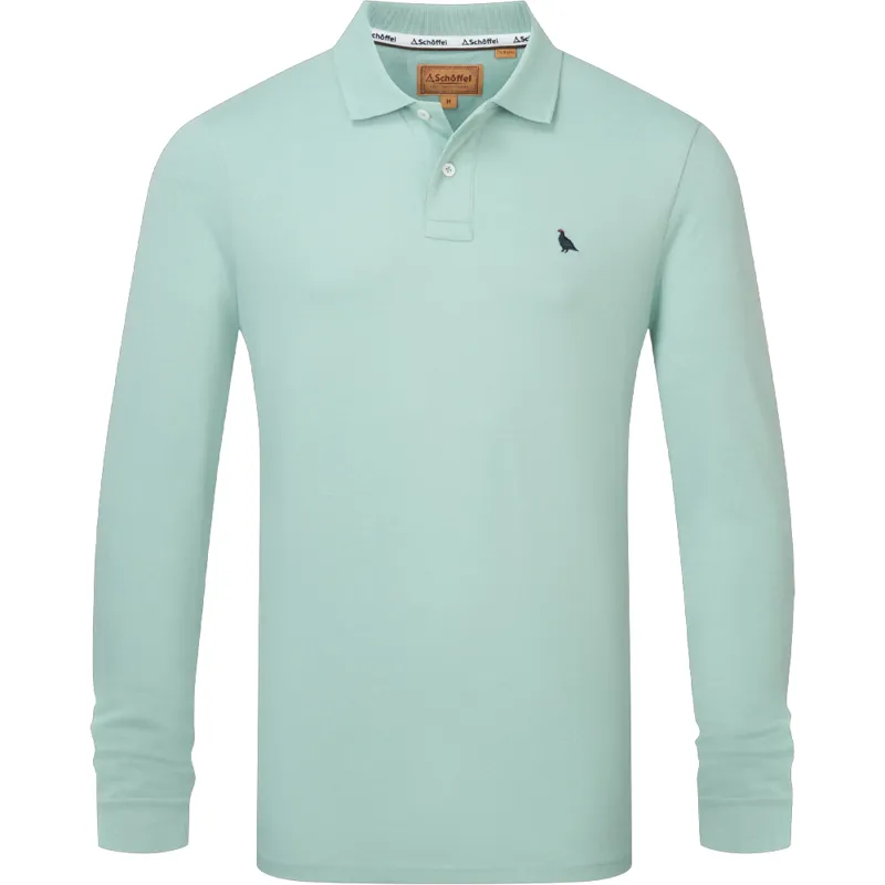 Schöffel St Ives Long Sleeve Polo Shirt in Surf Blue