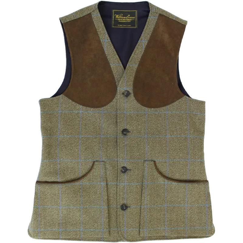 William Evans St James Tweed Shoot Vest in St James Tweed