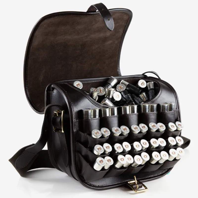 Teales Leather Loaders Bag - 200 Capacity in Dark Brown