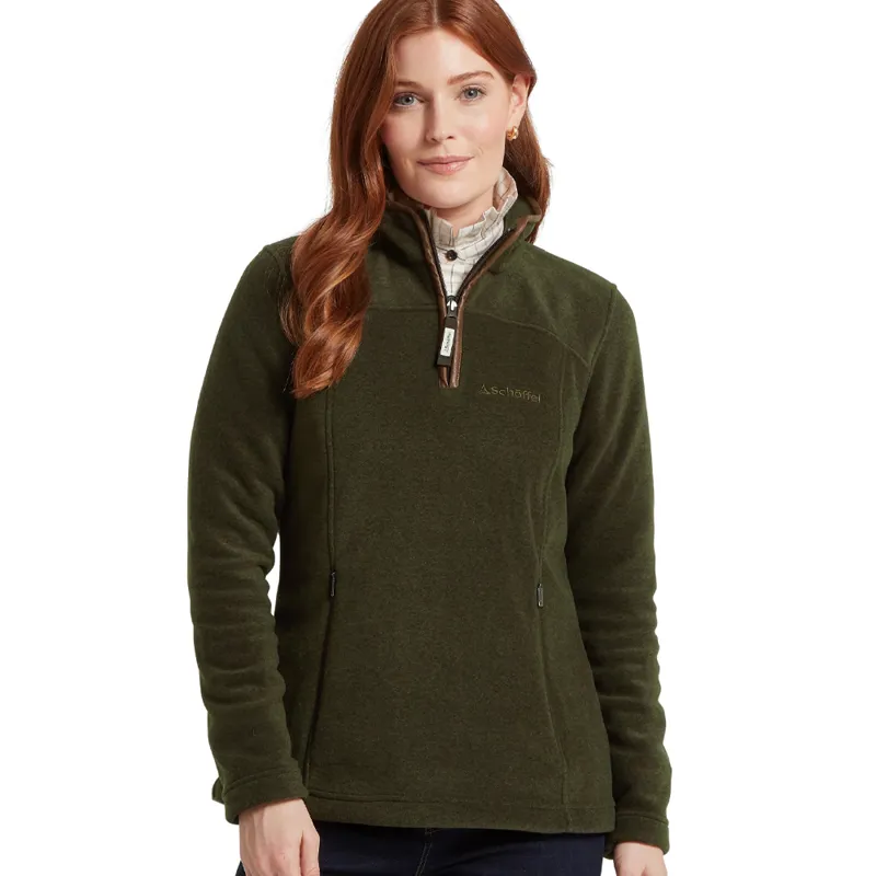 Schöffel Tilton II Ladies Quarter Zip Fleece in Dark Olive-1