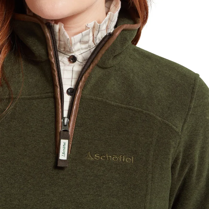 Schöffel Tilton II Ladies Quarter Zip Fleece in Dark Olive-3