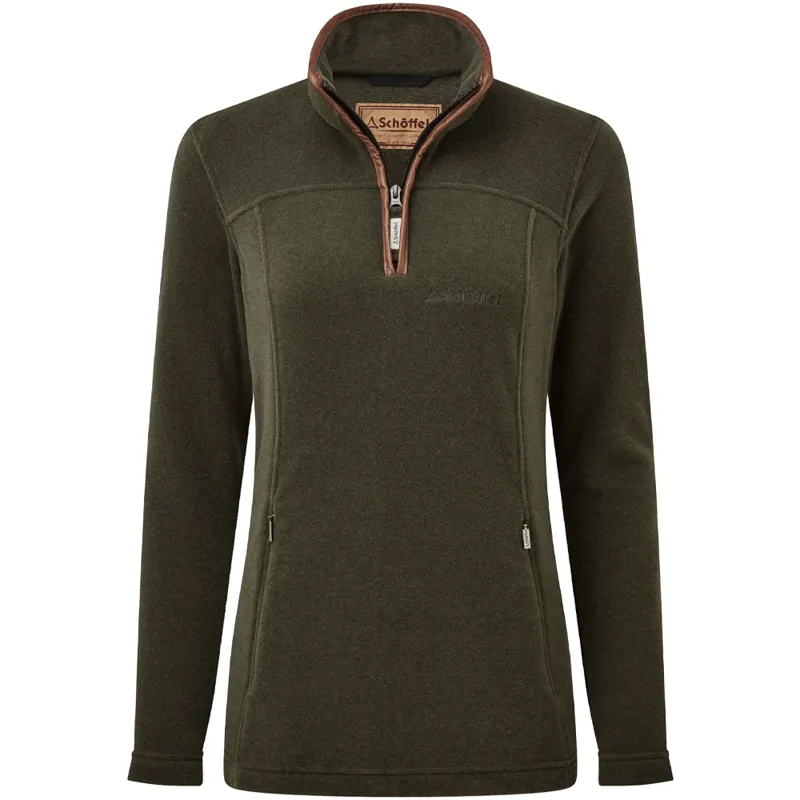 Schöffel Tilton II Ladies Quarter Zip Fleece in Dark Olive