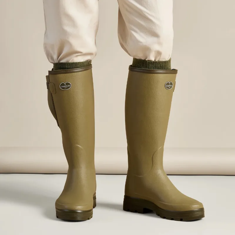 Le Chameau Vierzonord Neoprene Lined Wellington Boots in Vert Chameau-2