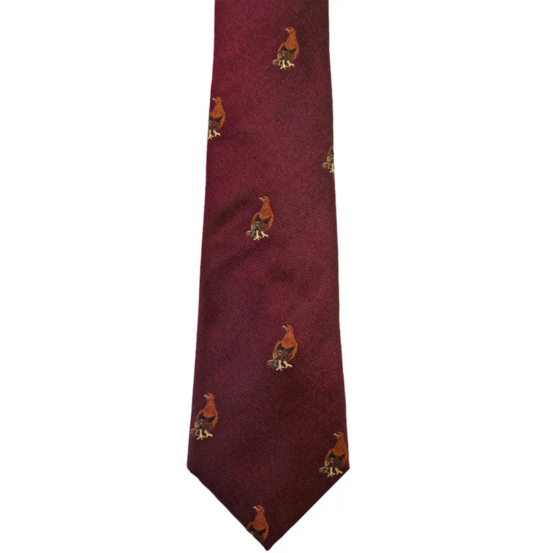 William Evans Red Grouse Tie in Burgundy